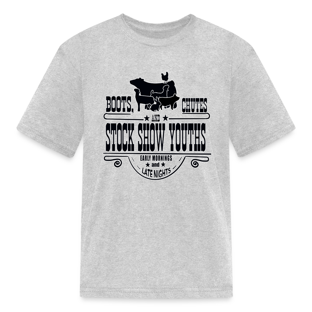 Youth Short-Sleeve Shirt - Boots, Chutes and Stock Show Youths - heather gray