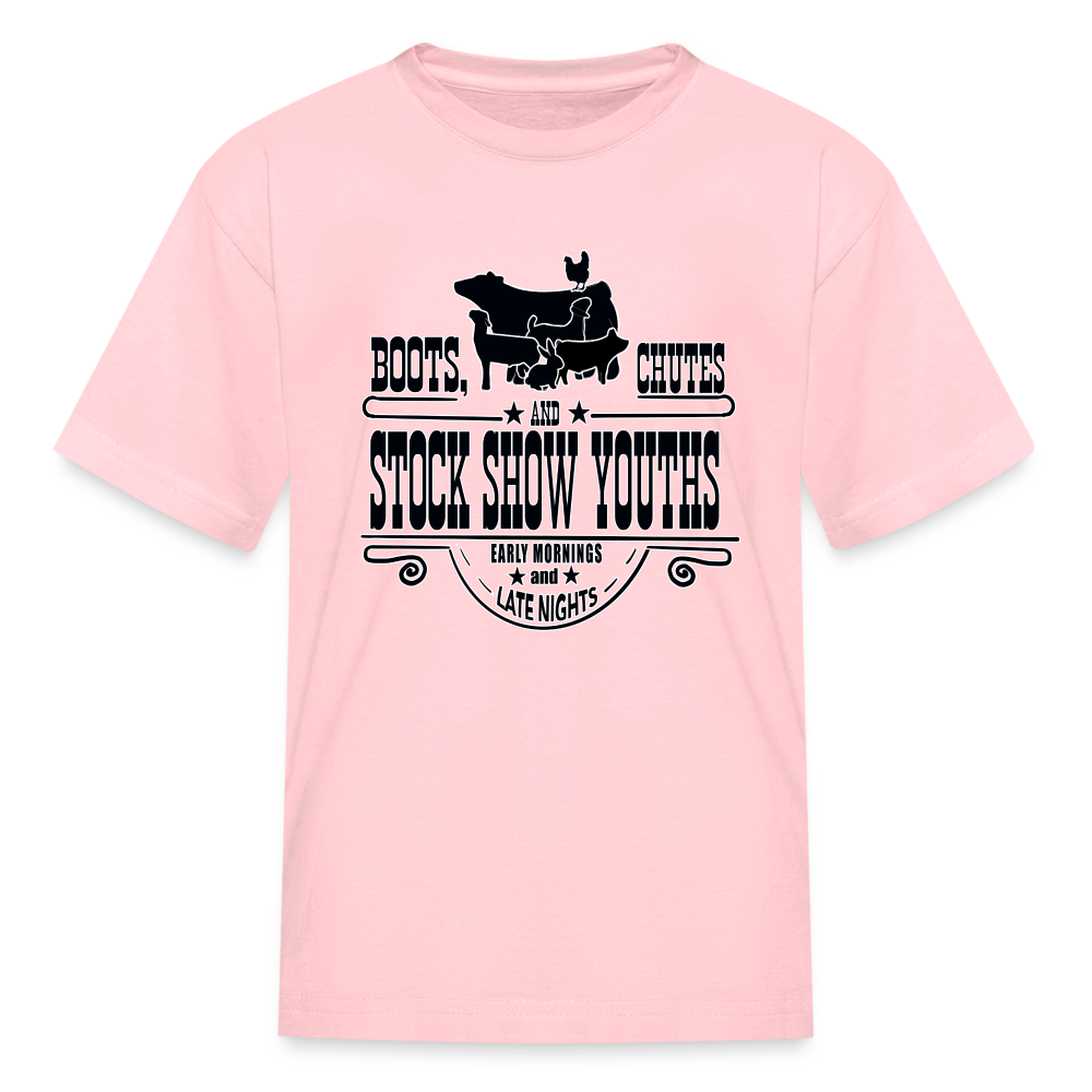 Youth Short-Sleeve Shirt - Boots, Chutes and Stock Show Youths - pink