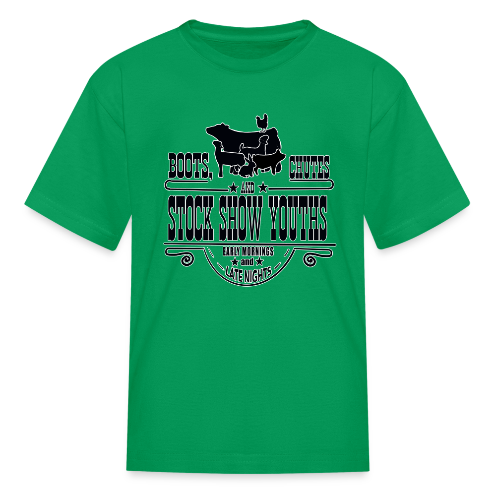 Youth Short-Sleeve Shirt - Boots, Chutes and Stock Show Youths - kelly green