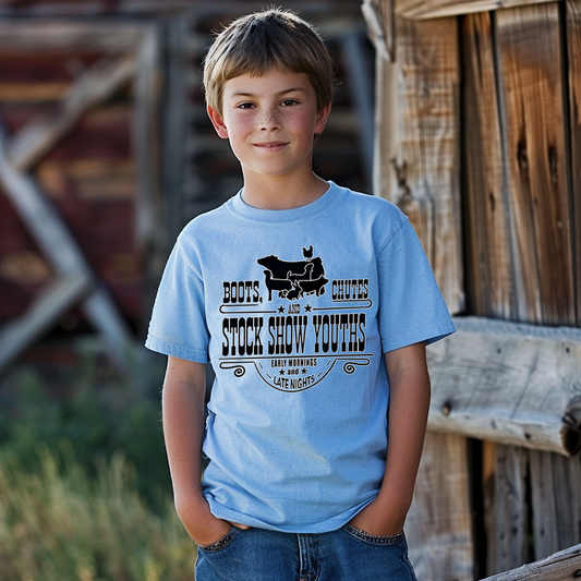 Youth Short-Sleeve Shirt - Boots, Chutes and Stock Show Youths