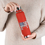 Patriotic Grunge USA Flag Show Heifer Botella aislada al vacío de 22 oz - Vasos - Recubrimiento en polvo