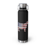 Patriotic Grunge USA Flag Show Heifer Botella aislada al vacío de 22 oz - Vasos - Recubrimiento en polvo
