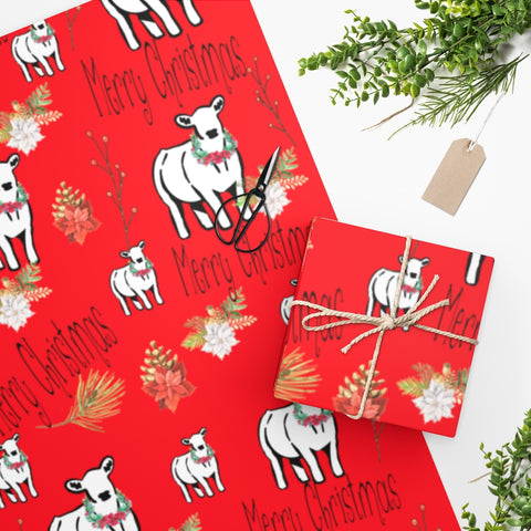 Customized Wrapping Paper - Christmas Paper - Livestock Show Heifer - Gift Wrap Paper