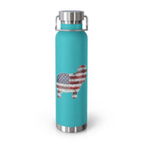 Livestock Angora Goat Grunge USA Flag 22oz Vacuum Insulated Bottle - Drinkware - Powder Coated