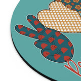 Peace Love Chickens Mouse Pad | Livestock Show Chickens | Show Poultry | PC Mousepad | Round Shape | Non-slip Rubber Bottom