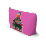 Nubian Dairy Goat Accessory Pouch w T-bottom - Large - Serape Cheetah Goat Animal Tag Design