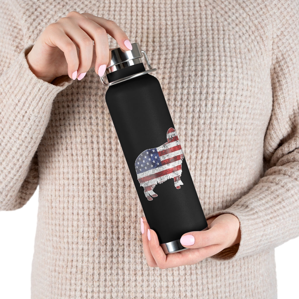 Ganado Angora Cabra Grunge Bandera de EE. UU. Botella aislada al vacío de 22 oz - Vasos - Recubrimiento en polvo