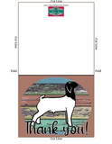 Tarjetas digitales de cabra de Livestock Show - Tarjeta imprimible de agradecimiento - Plantilla de sobre de 5 x 7" - Fondo de madera marrón