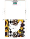 Tarjeta de agradecimiento de aves de corral de espectáculo de ganado - Pollo de exhibición de stock - Guepardo de girasoles - Tarjetas digitales de aves de corral