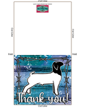 Digital Download - Livestock Show Market Goat Meat Goat - 5"x7" Thank You Card - Blue Purple Wood Barb Wire Background - Goat Digital Cards