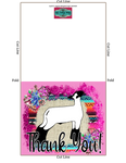 Tarjeta de agradecimiento del espectáculo ganadero - Mostrar cordero - Plantilla de sobre de 5 x 7" - Tarjetas digitales de cordero