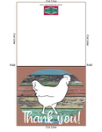 Livestock Show Thank You Card - Show Poultry - 5 x 7" Envelope Template - Grunge Wood Background - Poultry Digital Cards