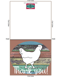 Livestock Show Thank You Card - Show Poultry - 5 x 7" Envelope Template - Grunge Wood Background - Poultry Digital Cards