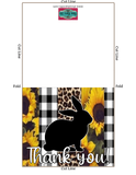 Girasol negro blanco guepardo ganado espectáculo conejo gracias tarjeta imprimible - plantilla de sobre de 5" x 7" - tarjetas digitales de conejo