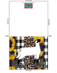 Sunflower Black White Cheetah Livestock Show Lamb Thank You Printable Card - 5 x 7" Envelope Template - Lamb Digital Cards