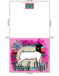 Livestock Show Thank You Card - Show Market Goat - 5 x 7" Envelope Template - Goat Digital Cards