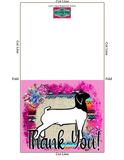Tarjeta de agradecimiento de Livestock Show - Show Market Goat - Plantilla de sobre de 5 x 7" - Tarjetas digitales de cabra
