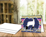 Livestock Show Lamb 4" x  6" Thank You Card - Envelope Template Included - Boho Arrows - Foldable Card Blank Inside - Lamb Digital Cards