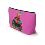 Nubian Dairy Goat Accessory Pouch w T-bottom - Large - Serape Cheetah Goat Animal Tag Design