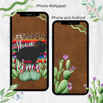 Es hora del espectáculo Accesorios de papel tapiz para iPhone y Android - Espectáculo ganadero Diseño de cactus con estampado de guepardo de cabra de angora