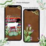 iPhone and Android Wallpaper, Livestock Show Goat, Serape Cheetah Leather Print It's Showtime Design