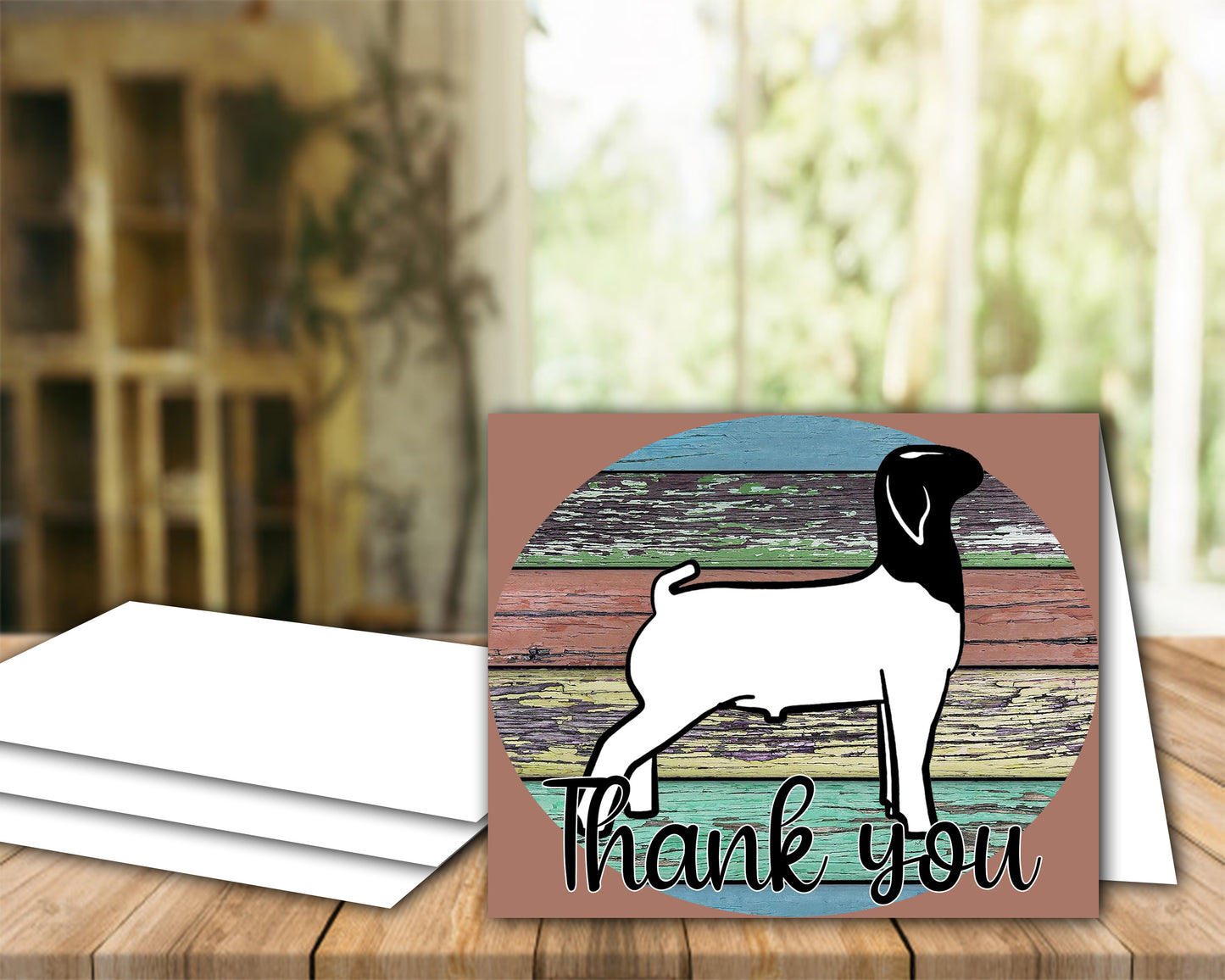 Livestock Show Goat Cards - Thank You Printable Card - 4x6-inch Envelope Template