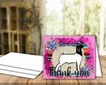 Tarjeta de agradecimiento de Livestock Show - Show Market Goat - Plantilla de sobre de 5 x 7" - Tarjetas digitales de cabra
