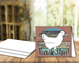Tarjeta de agradecimiento de espectáculo de ganado - Mostrar aves de corral - Plantilla de sobre de 5 x 7" - Fondo de madera grunge - Tarjetas digitales de aves de corral