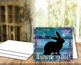 Digital Download - Livestock Show Rabbit - 5"x7" Thank You Card - Blue Purple Wood Barbed Wire Background - Rabbit Digital Cards