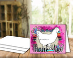 Tarjeta de agradecimiento de espectáculo de ganado - Mostrar aves de corral - Plantilla de sobre de 5 x 7" - Suculentas de sarape rosa - Tarjetas digitales de aves de corral