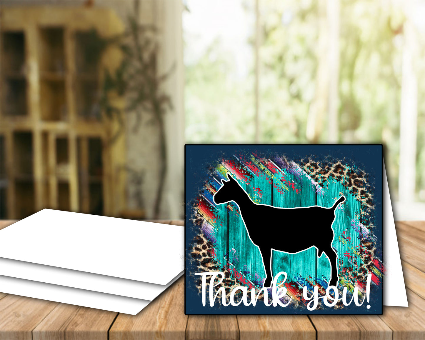 Livestock Show Nubian Dairy Goat Thank You Card - 5" x 7" Envelope Template - Goat Card