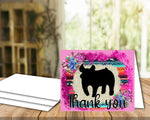 Livestock Show Thank You Card - Show Pig - 5 x 7" Envelope Template - Pig Digital Cards