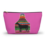 Nubian Dairy Goat Accessory Pouch w T-bottom - Large - Serape Cheetah Goat Animal Tag Design