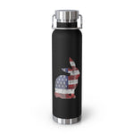 Livestock Show Rabbit Grunge USA Flag 22oz Vacuum Insulated Bottle - Drinkware - Powder Coated