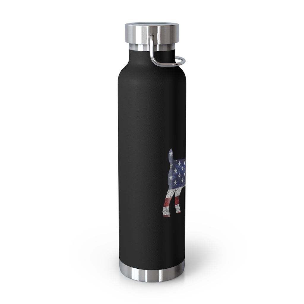 Livestock Show Goat Grunge USA Flag 22oz Vacuum Insulated Bottle - Drinkware - Powder Coate