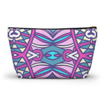Lavender Teal Aztec Indian T-bottom Zipper Pouch