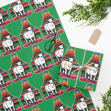 Customized Wrapping Paper - Livestock Show Heifer - Green Background Serape Ear Tag