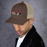 Gorra de camionero con logotipo bordado personalizado - Sombrero de exhibición ganadera - Cerdos de exhibición - Cerdos de exhibición - Gorra de perfil medio