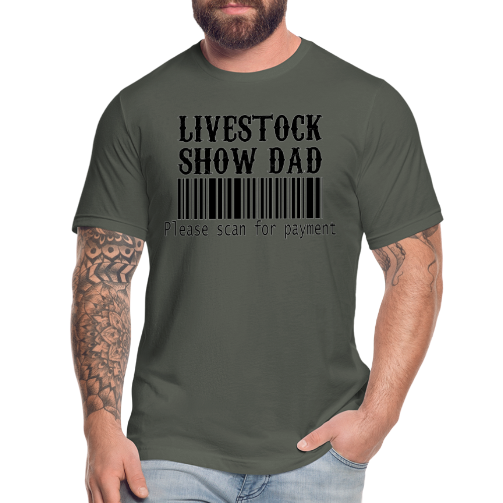 Livestock Show Dad Please Scan For Paymnet Unisex Adult Short-sleeve T-shirts by Bella + Canvas - asphalt