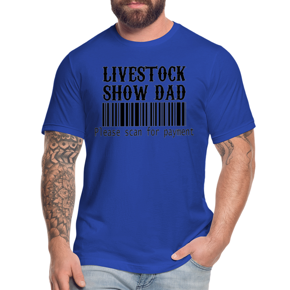 Livestock Show Dad Please Scan For Paymnet Unisex Adult Short-sleeve T-shirts by Bella + Canvas - royal blue