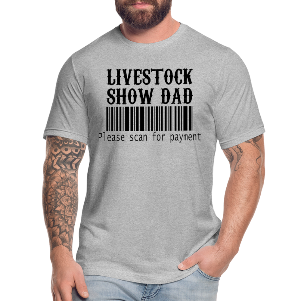 Livestock Show Dad Please Scan For Paymnet Unisex Adult Short-sleeve T-shirts by Bella + Canvas - heather gray