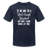 Funny Humorous Unisex Jersey Adult Short-sleeve T-Shirt - Don't Laugh Situation - navy