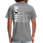 Front/Back Design Adult, Youth T-shirt - Grunge Ear Tag - Livestock Show Brahma Bull - Sizes S-3XL - Showmanship - slate