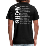 Front/Back Design Adult, Youth T-shirt - Grunge Ear Tag - Livestock Show Brahma Bull - Sizes S-3XL - Showmanship - black
