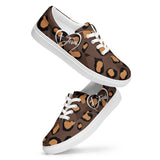 Zapatos de lona con cordones para mujer con estampado de leopardo de guepardo - Corazón de Jesús en el lateral - Zapatos personalizados